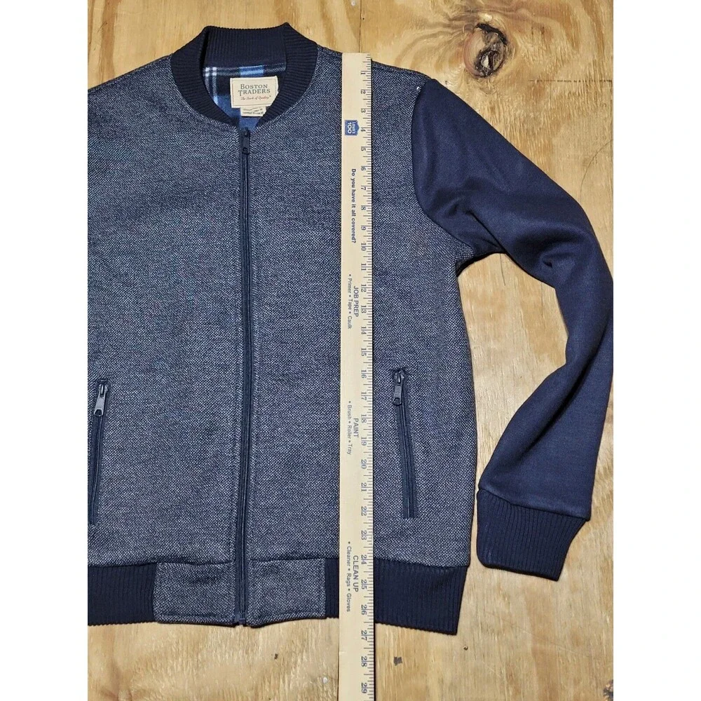 Boston Traders Men's Fleece Lined Full Zip Jacket Medium Navy Blue @F1